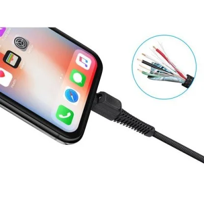 Naztech Rugged Led Mfi Lightning Charge And Sync Cable (4', Black)